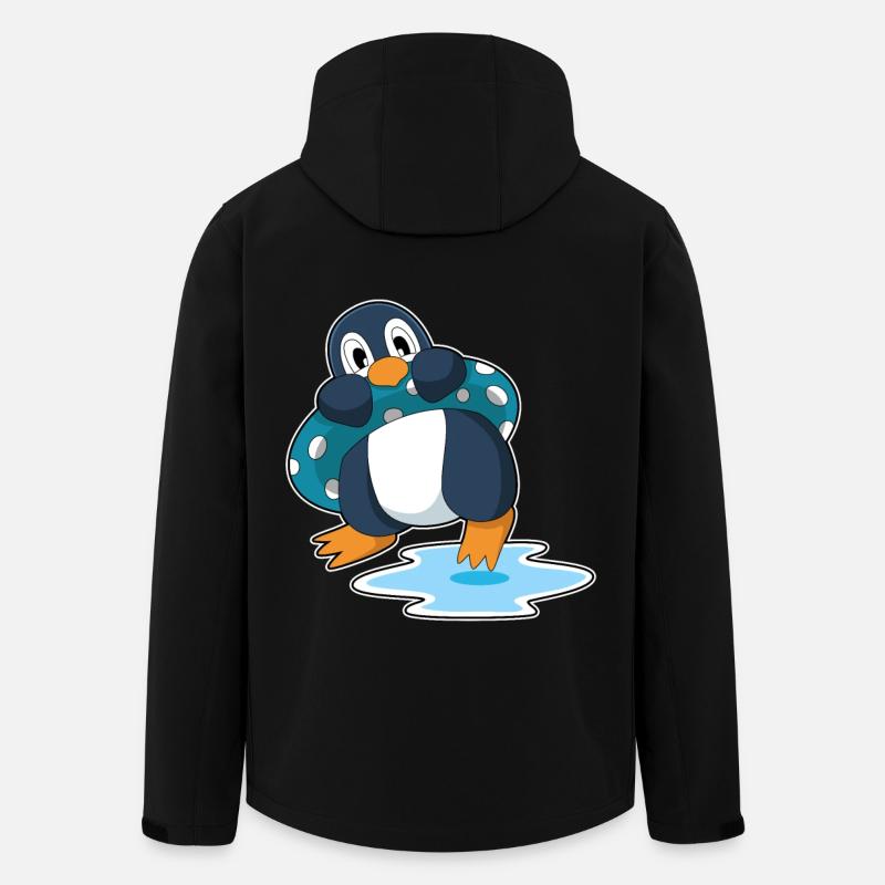 Pinguin Schwimmen Schwimmring Sommer - Recycelte Männer Softshell-Jacke von Stanley/Stella - Schwarz
