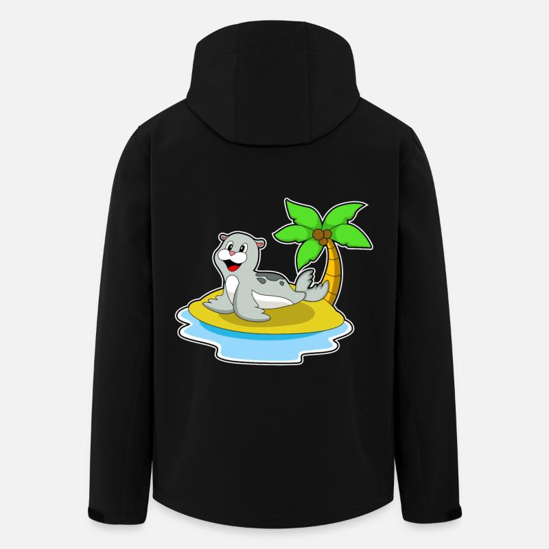 Sceau sur l’île - Veste softshell homme en polyester recyclé Stanley/Stella - noir