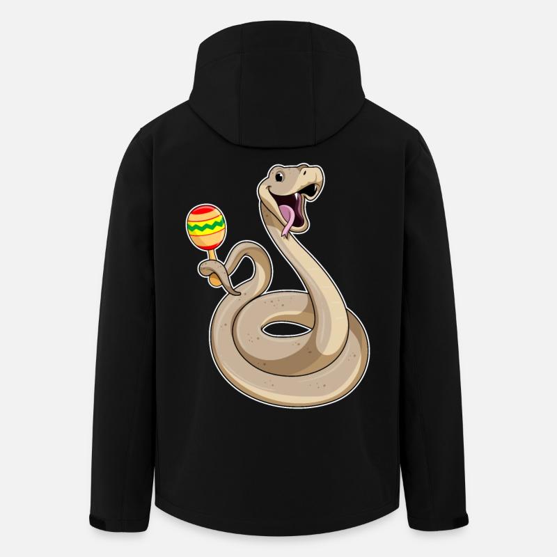 Schlange als Musiker mit Rassel - Recycelte Männer Softshell-Jacke von Stanley/Stella - Schwarz