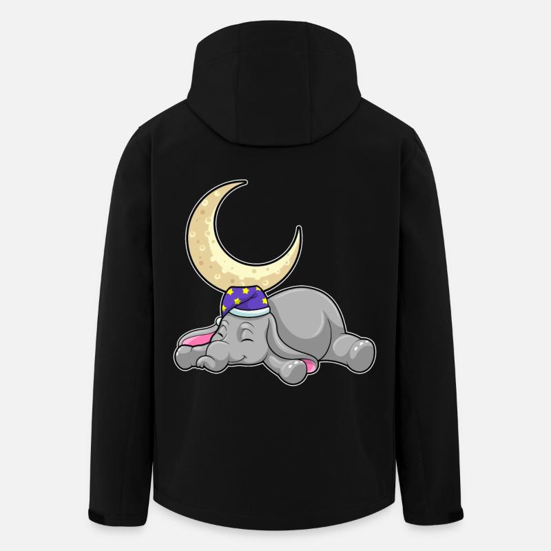Lune éléphant - Veste softshell homme en polyester recyclé Stanley/Stella - noir