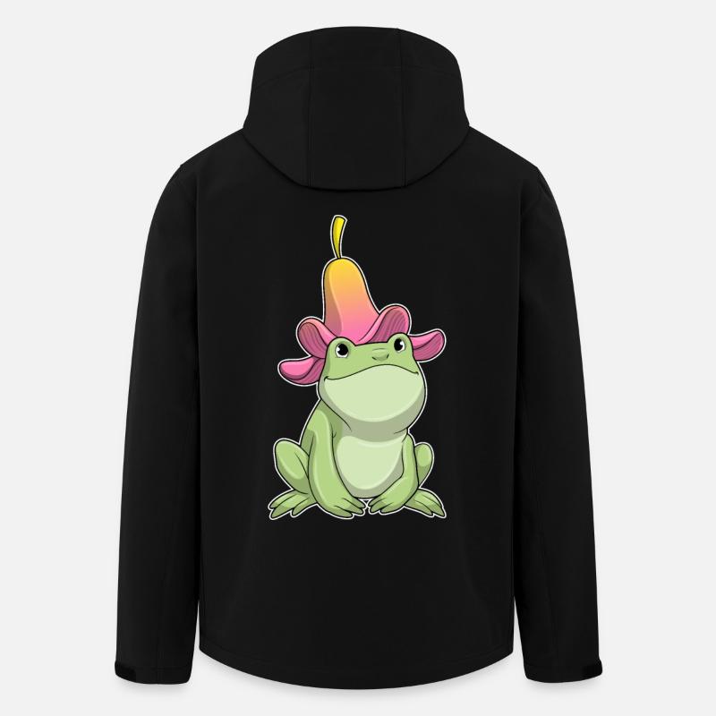 Frosch mit Plumeria - Recycelte Männer Softshell-Jacke von Stanley/Stella - Schwarz
