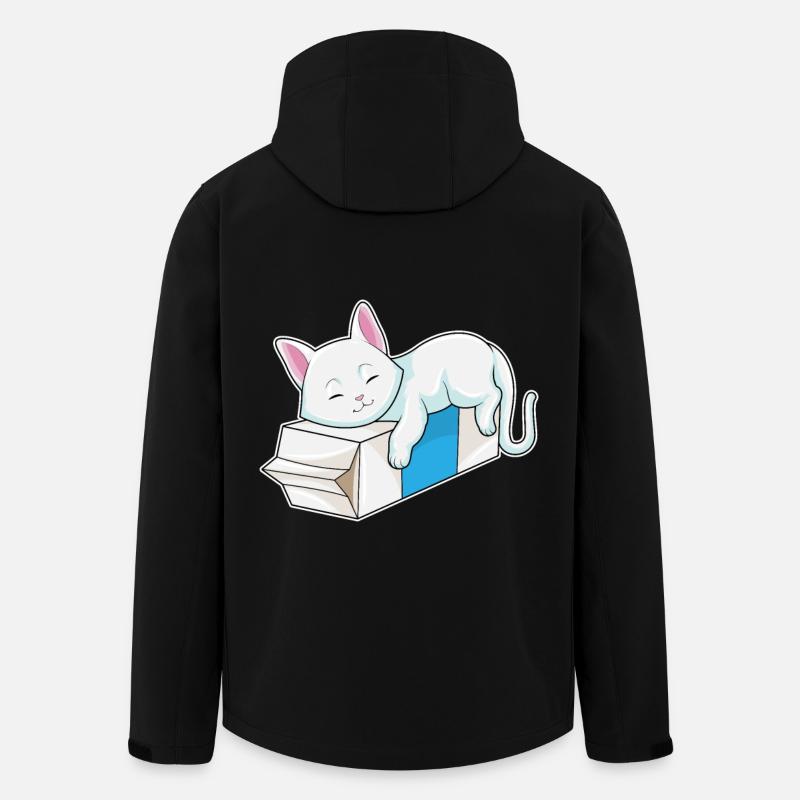 Katze mit Milch - Recycelte Männer Softshell-Jacke von Stanley/Stella - Schwarz