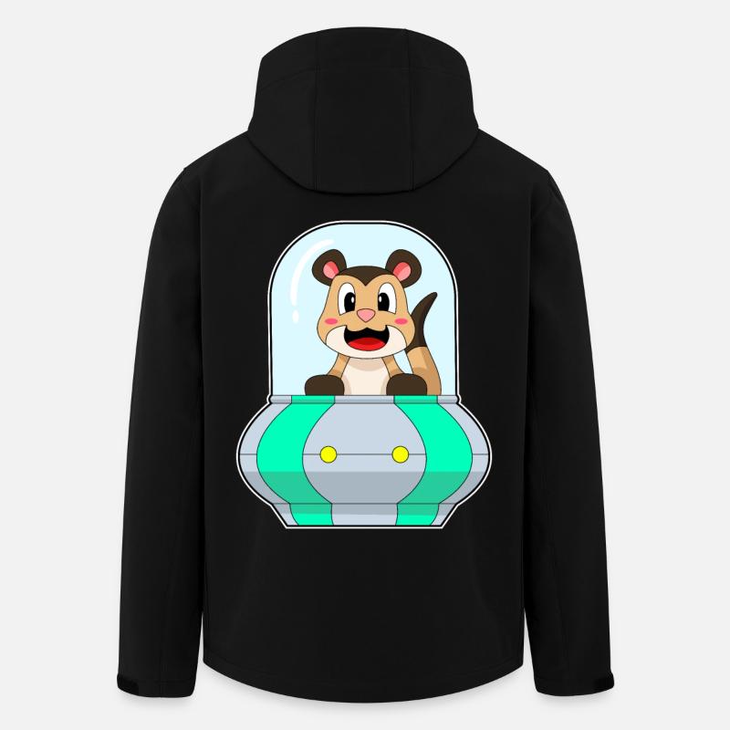 Meerkat Spaceship Space - Men’s Recycled Softshell Jacket by Stanley/Stella - black