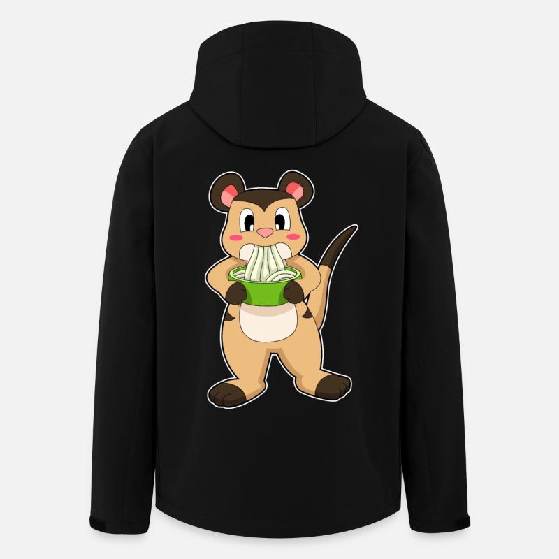 Erdmännchen mit Ramen - Recycelte Männer Softshell-Jacke von Stanley/Stella - Schwarz