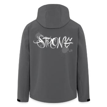 Entraînement en salle de sport Stark Strong Graffiti. - Veste softshell homme en polyester recyclé Stanley/Stella - noir - Dos - AI Model Male 185 light (185cm)