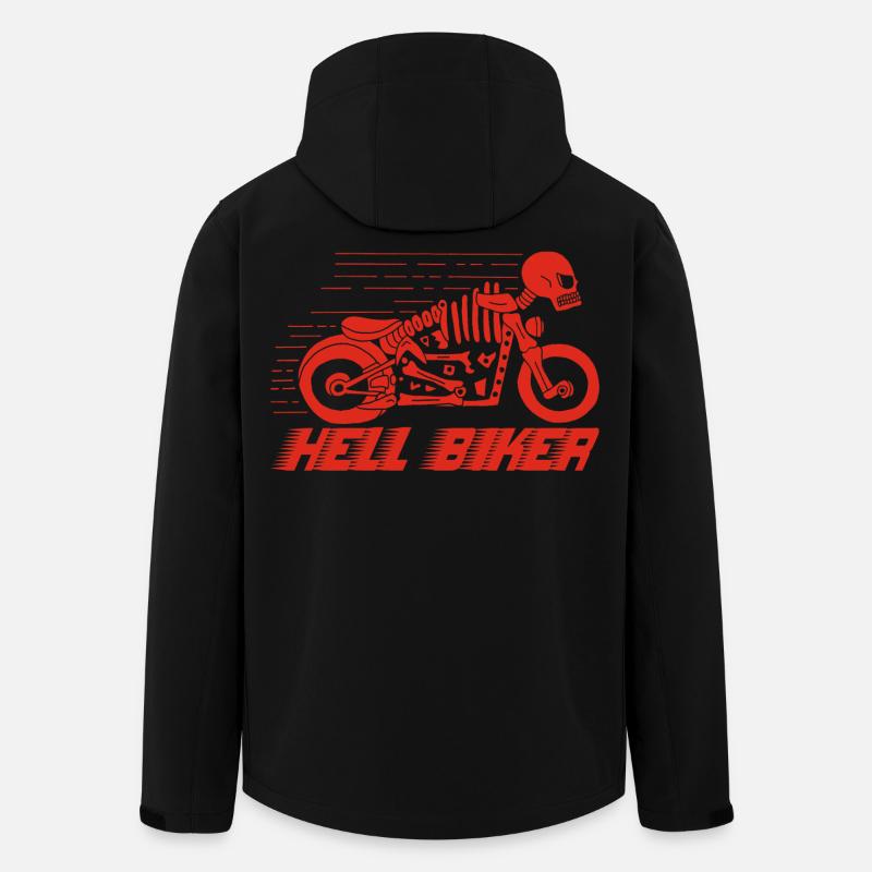 Rotes Skelett Motorrad - Recycelte Männer Softshell-Jacke von Stanley/Stella - Schwarz
