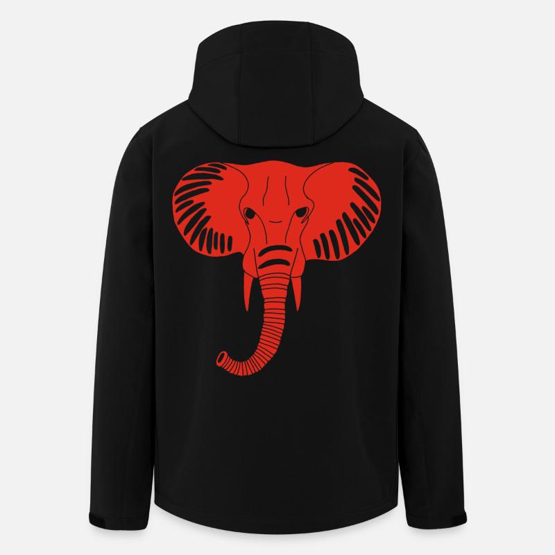 Roter Elefantenkopf - Recycelte Männer Softshell-Jacke von Stanley/Stella - Schwarz