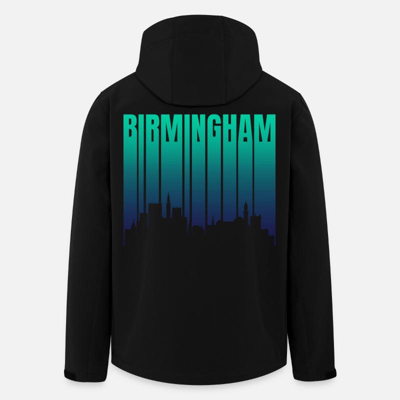 Birmingham Skyline Gradient - Recycelte Männer Softshell-Jacke von Stanley/Stella - Schwarz