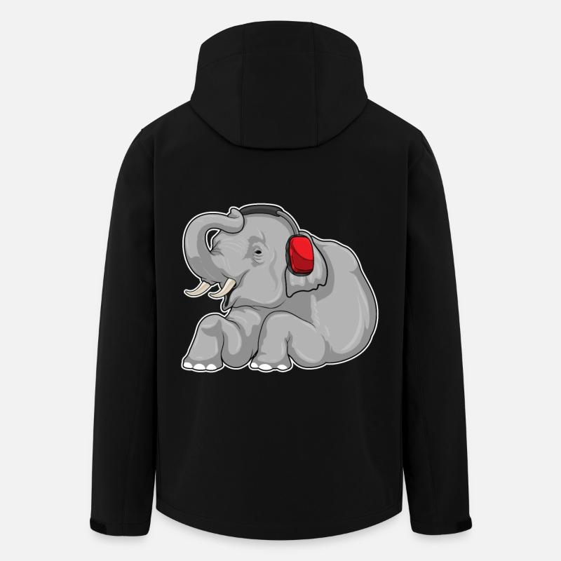Casque Elephant Music - Veste softshell homme en polyester recyclé Stanley/Stella - noir