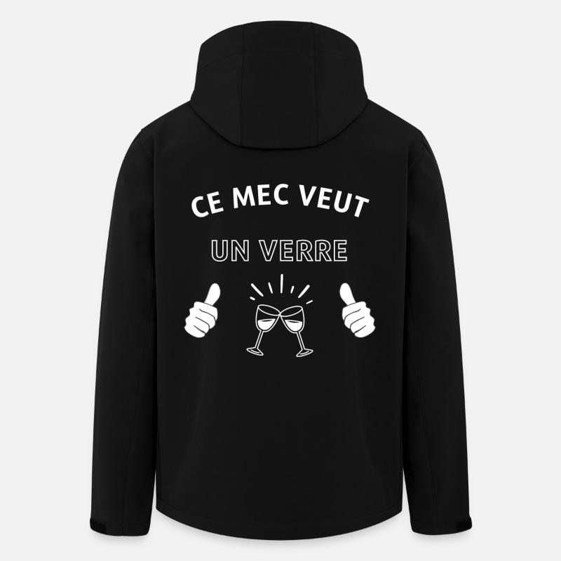 Ce mec veut un verre - Veste softshell homme en polyester recyclé Stanley/Stella - noir