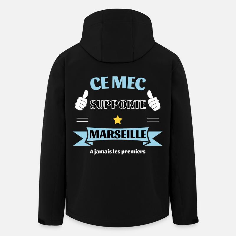 Ce mec supporte Marseille - Veste softshell homme en polyester recyclé Stanley/Stella - noir