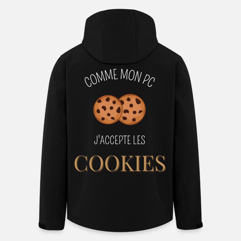 Comme mon pc j'accepte les cookies - Veste softshell homme en polyester recyclé Stanley/Stella - noir