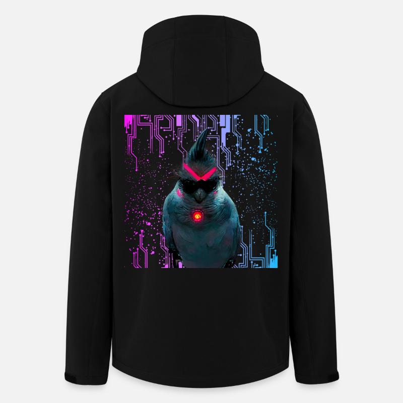 Cyber Nymphensittich Neon Bloom - Recycelte Männer Softshell-Jacke von Stanley/Stella - Schwarz