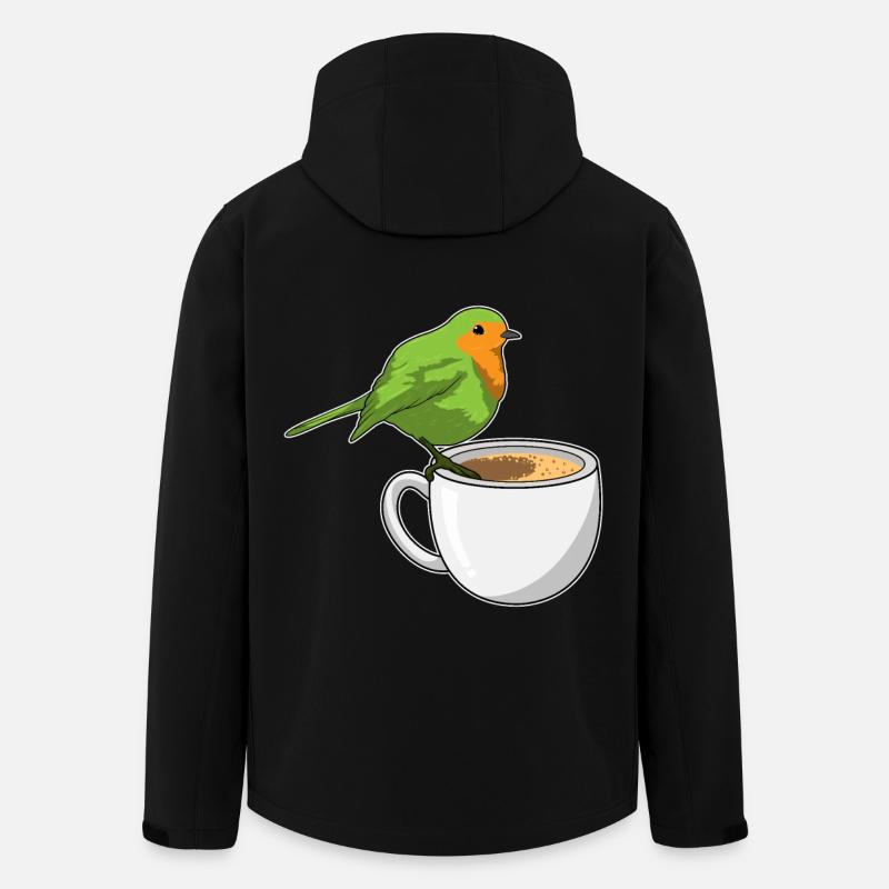 Vogel Kaffee Tasse - Recycelte Männer Softshell-Jacke von Stanley/Stella - Schwarz