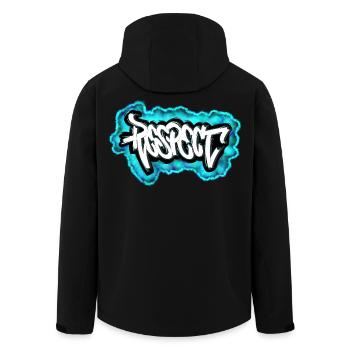 Respect Graffiti design - Men’s Recycled Softshell Jacket by Stanley/Stella - black - Back - AI Model Male 185 light (185cm)