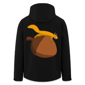 The squirrel against the glans - Men’s Recycled Softshell Jacket by Stanley/Stella - black - Back - AI Model Male 185 light (185cm)