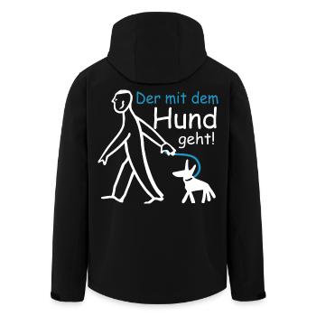 Der mit dem Hund geht ! - Recycelte Männer Softshell-Jacke von Stanley/Stella - Schwarz - Hinten - AI Model Male 185 light (185cm)