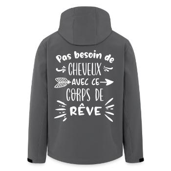 Pas besoin de cheveux avec ce corps de rêve - Veste softshell homme en polyester recyclé Stanley/Stella - noir - Dos - AI Model Male 185 light (185cm)