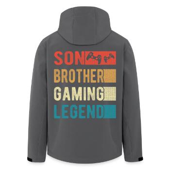 Son Brother Gaming Legend Gamer Gambling Gift - Men’s Recycled Softshell Jacket by Stanley/Stella - black - Back - AI Model Male 185 light (185cm)