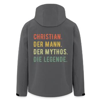 Christian Vorname Der Mann Der Mythos Die Legende - Recycelte Männer Softshell-Jacke von Stanley/Stella - Schwarz - Hinten - AI Model Male 185 light (185cm)
