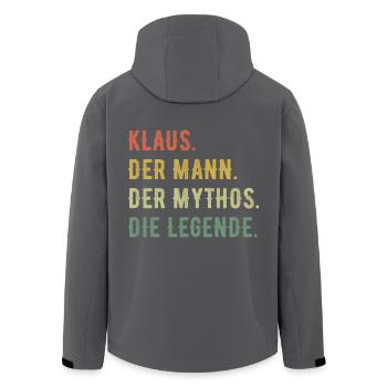 Klaus Vorname Der Mann Der Mythos Die Legende - Recycelte Männer Softshell-Jacke von Stanley/Stella - Schwarz - Hinten - AI Model Male 185 light (185cm)