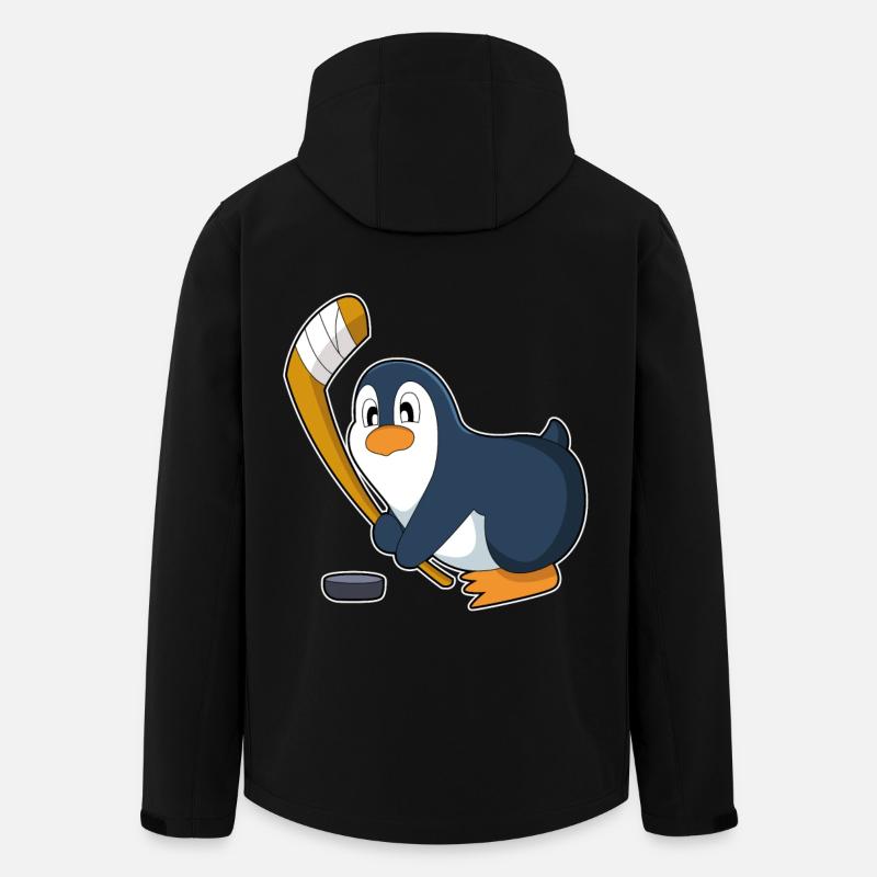 Pinguin Eishockey Eishockeyschläger - Recycelte Männer Softshell-Jacke von Stanley/Stella - Schwarz