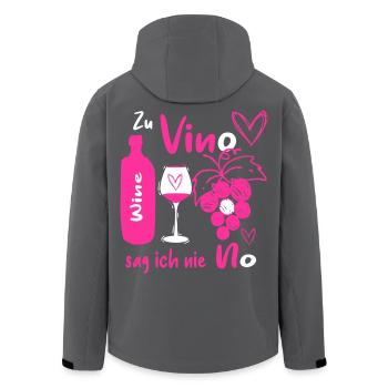 Wein Liebhaber - Recycelte Männer Softshell-Jacke von Stanley/Stella - Schwarz - Hinten - AI Model Male 185 light (185cm)