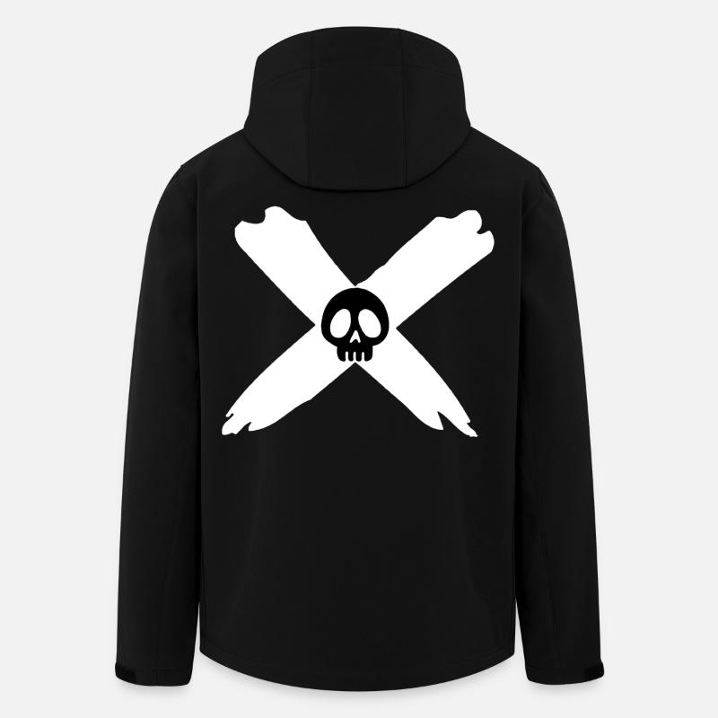 Crâne et croix blanche - Veste softshell homme en polyester recyclé Stanley/Stella - noir