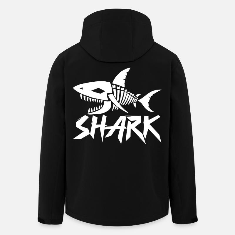 Squelette de requin - Veste softshell homme en polyester recyclé Stanley/Stella - noir