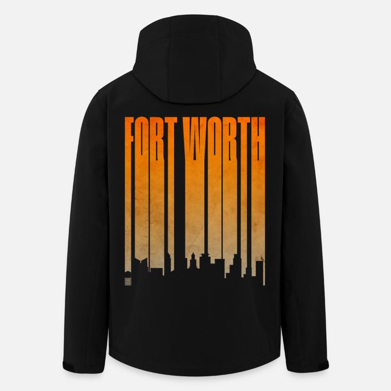 Fort Worth Skyline Gradient - Men’s Recycled Softshell Jacket by Stanley/Stella - black