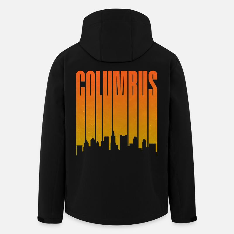Columbus Sonnenuntergang Skyline - Recycelte Männer Softshell-Jacke von Stanley/Stella - Schwarz