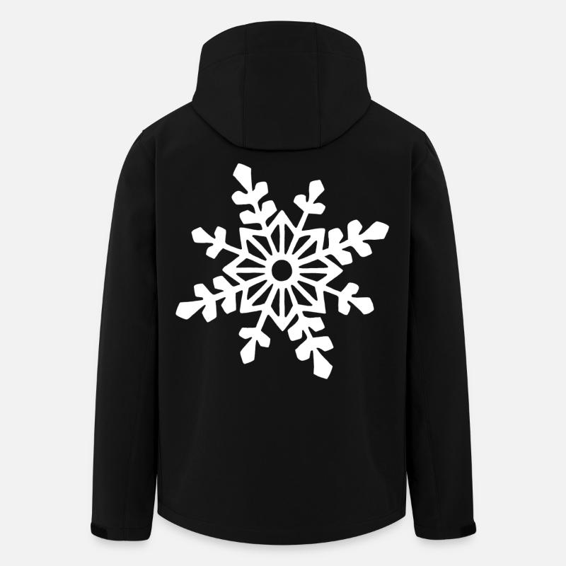 Flocon de neige blanc - Veste softshell homme en polyester recyclé Stanley/Stella - noir