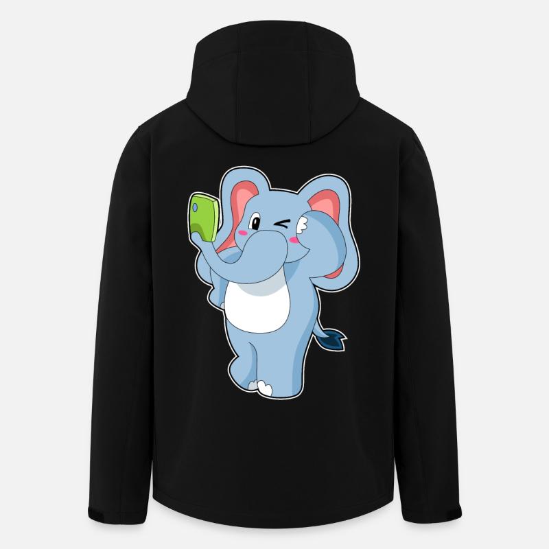 Téléphone portable éléphant - Veste softshell homme en polyester recyclé Stanley/Stella - noir
