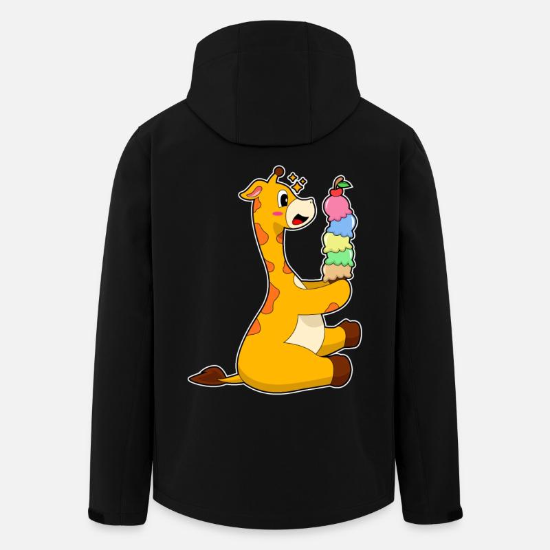 Crème glacée gaufre girafe - Veste softshell homme en polyester recyclé Stanley/Stella - noir