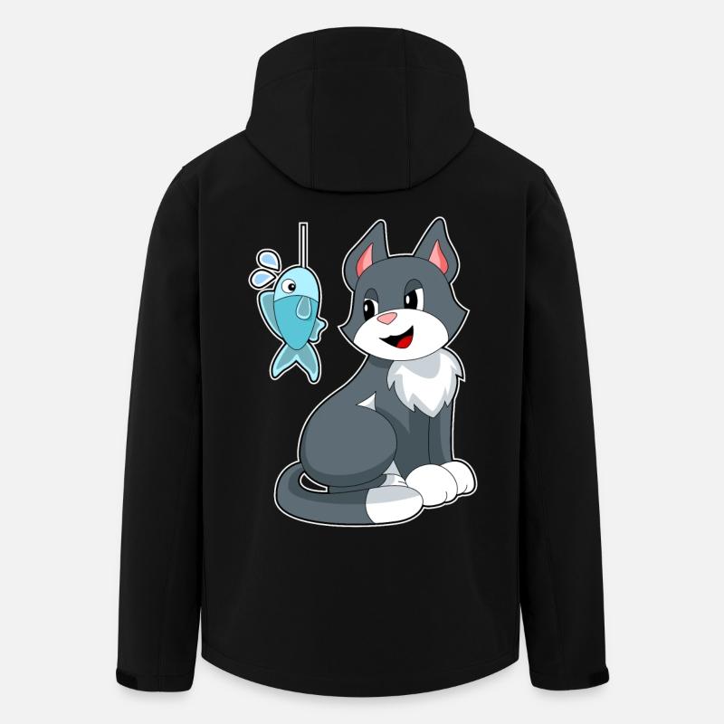 Poisson-appât chat - Veste softshell homme en polyester recyclé Stanley/Stella - noir