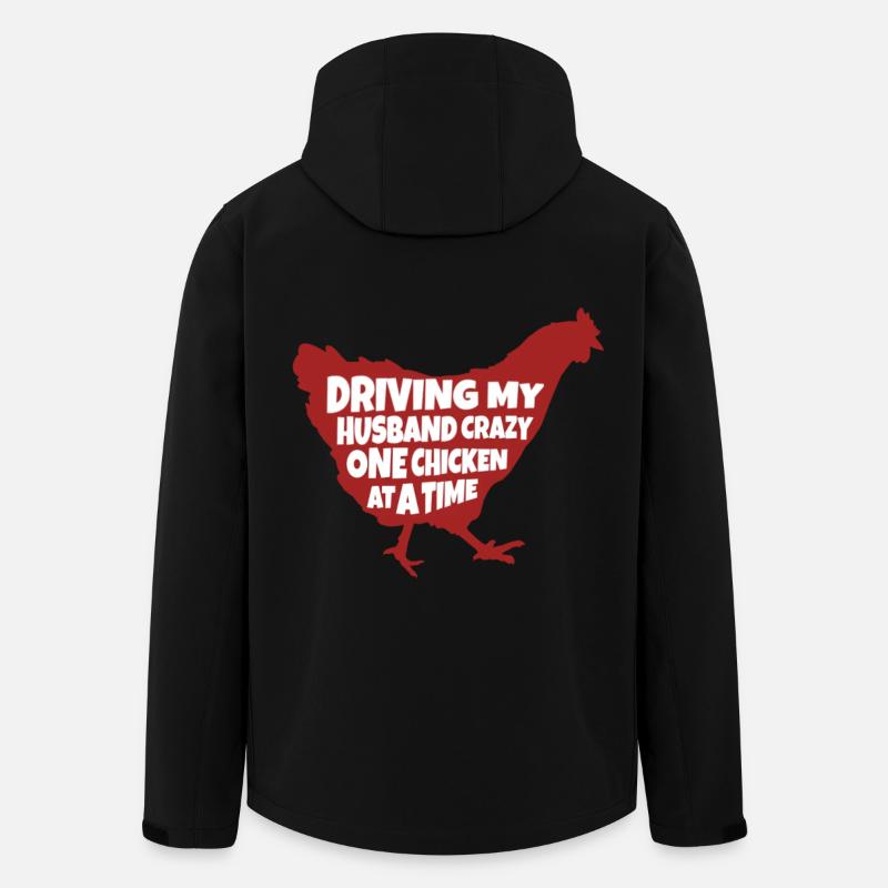 Driving My Husband Crazy One Chicken-backyard - Men’s Recycled Softshell Jacket by Stanley/Stella - black