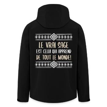 Le vrai sage - Veste softshell homme en polyester recyclé Stanley/Stella - noir - Dos - AI Model Male 185 light (185cm)