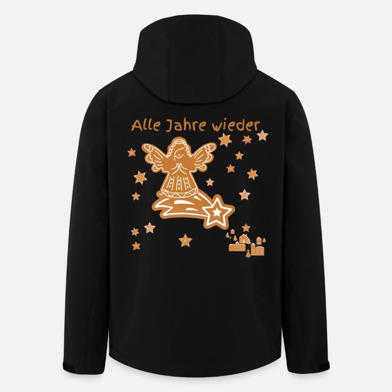 Christkind surft auf Weihnachtsstern zur Erde - Recycelte Männer Softshell-Jacke von Stanley/Stella - Schwarz