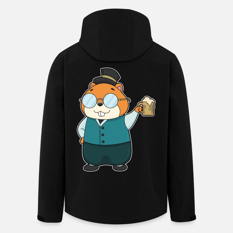 Bière Hamster - Veste softshell homme en polyester recyclé Stanley/Stella - noir