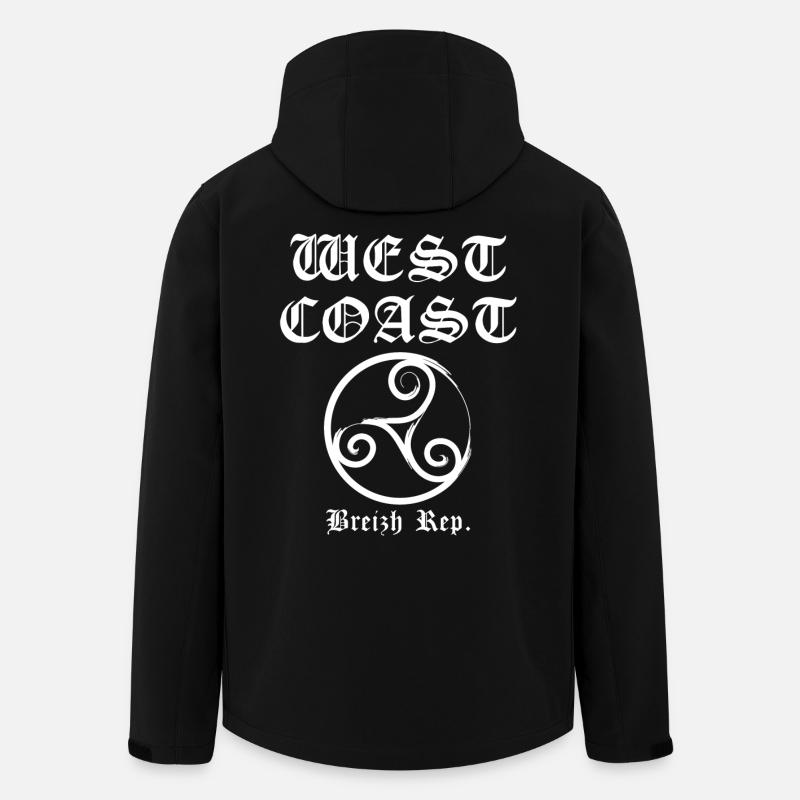 westcoast Breizh blanc - Veste softshell homme en polyester recyclé Stanley/Stella - noir