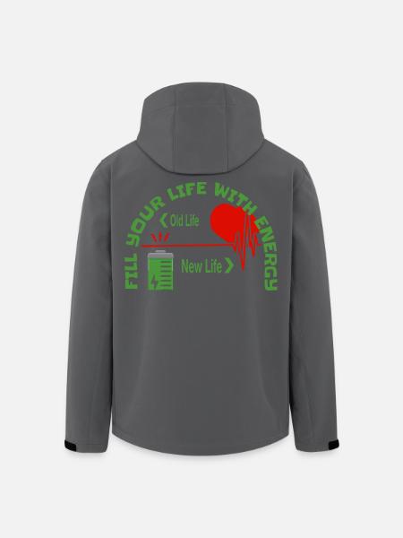 Fill your life with energy - Men’s Recycled Softshell Jacket by Stanley/Stella - black