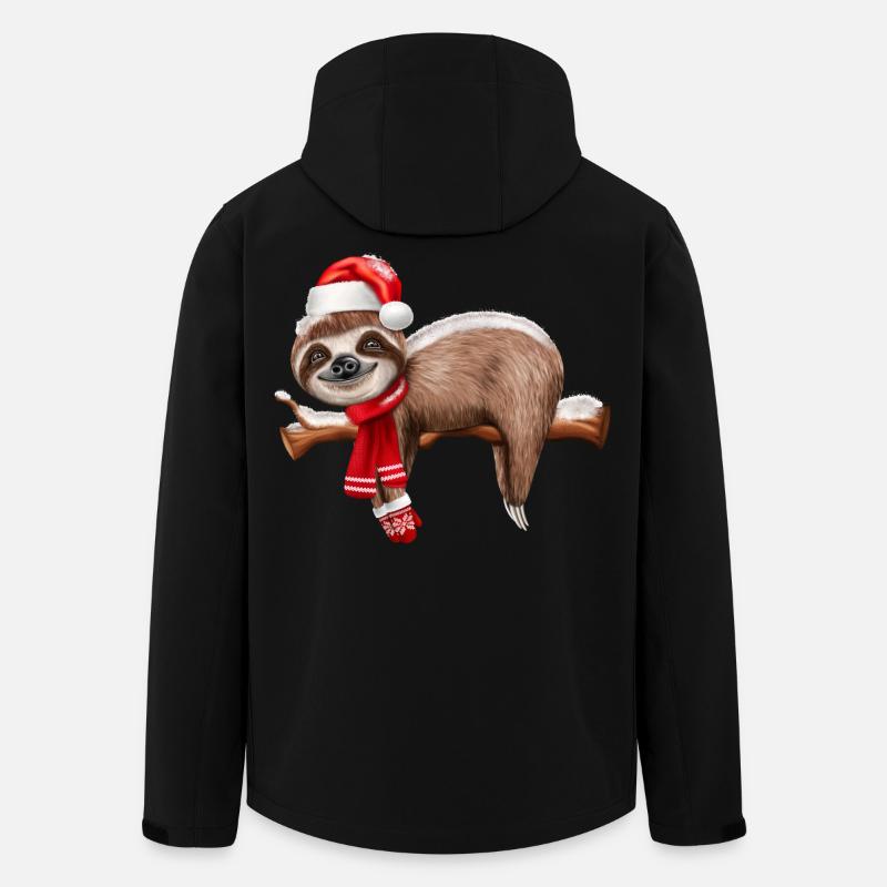 Sweet Christmas Sloth as Santa - Men’s Recycled Softshell Jacket by Stanley/Stella - black