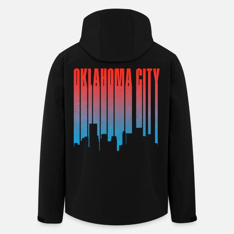 Oklahoma City Skyline Gradient - Men’s Recycled Softshell Jacket by Stanley/Stella - black