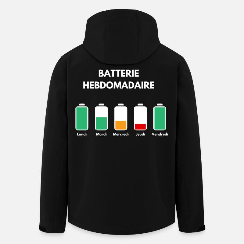 Batterie hebdomadaire. - Veste softshell homme en polyester recyclé Stanley/Stella - noir