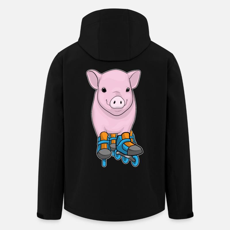 Schwein Inline skating Inline skates - Recycelte Männer Softshell-Jacke von Stanley/Stella - Schwarz