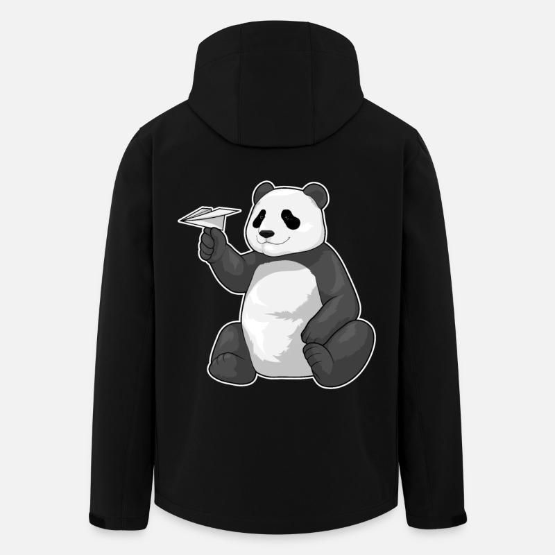 Panda Paper Plane - Veste softshell homme en polyester recyclé Stanley/Stella - noir