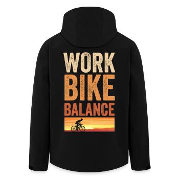 Road Bike Work Bike Balance for bikers - Men’s Recycled Softshell Jacket by Stanley/Stella - black - Back - AI Model Male 185 light (185cm)