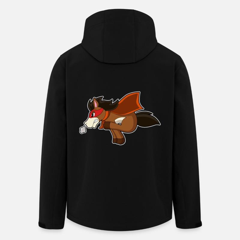 Pferd Superheld Umhang - Recycelte Männer Softshell-Jacke von Stanley/Stella - Schwarz