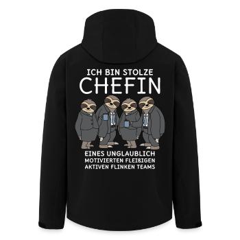 Unglaublich fleißiges Team Faultiere Stolze Chefin - Recycelte Männer Softshell-Jacke von Stanley/Stella - Schwarz - Hinten - AI Model Male 185 light (185cm)