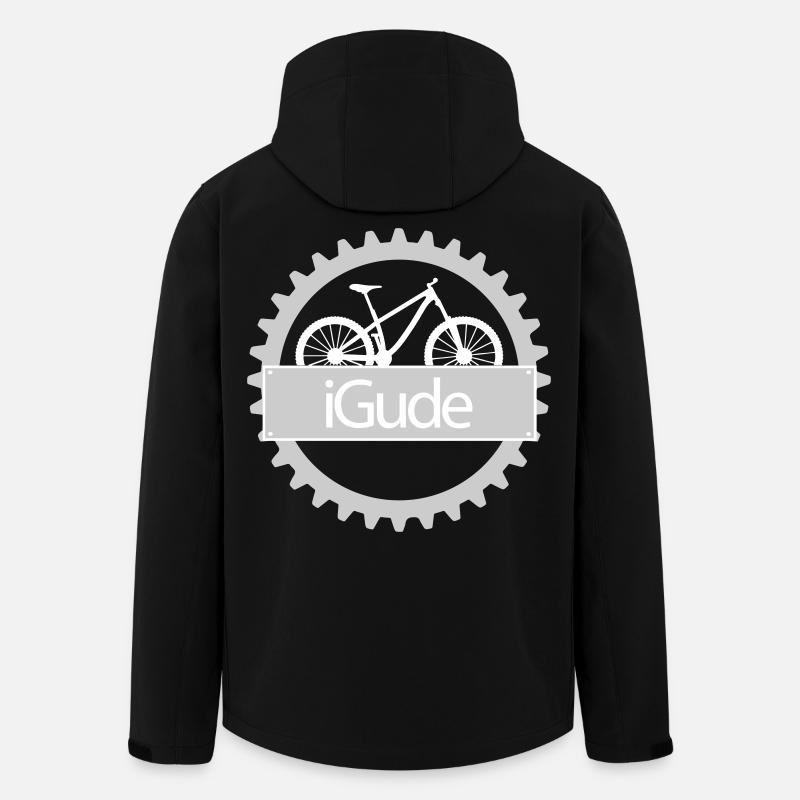 iGude Zahnrad MTB hell - Recycelte Männer Softshell-Jacke von Stanley/Stella - Schwarz